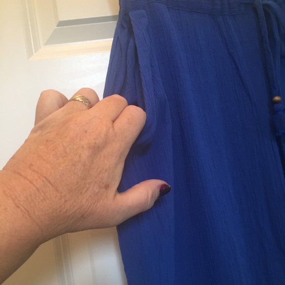 Talbot blue crinkle cotton pants - Picture 7 of 8